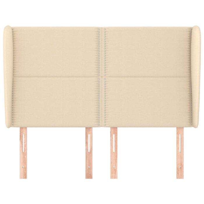 Tăblie de pat cu aripioare, crem, 147x23x118/128 cm, textil WALTI