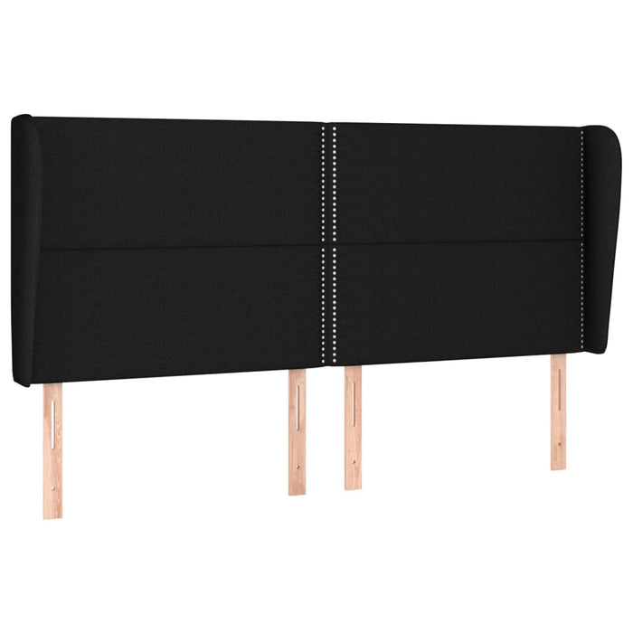 Tăblie de pat cu aripioare, negru, 163x23x118/128 cm, textil - WALTI WALTI
