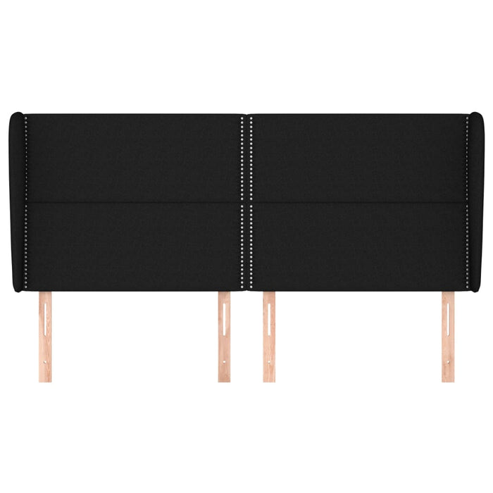 Tăblie de pat cu aripioare, negru, 163x23x118/128 cm, textil - WALTI WALTI