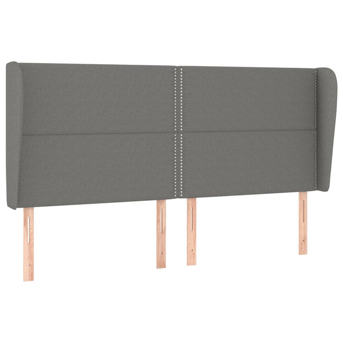 Tăblie de pat cu aripioare gri închis 183x23x118/128 cm textil - WALTI WALTI
