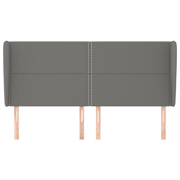 Tăblie de pat cu aripioare gri închis 183x23x118/128 cm textil - WALTI WALTI