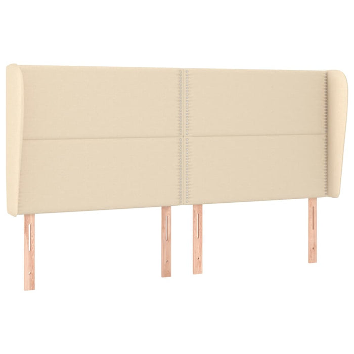 Tăblie de pat cu aripioare, crem, 183x23x118/128 cm, textil WALTI