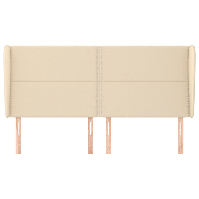 Tăblie de pat cu aripioare, crem, 183x23x118/128 cm, textil WALTI