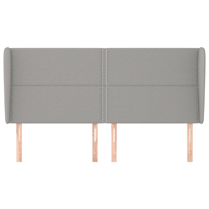 Tăblie de pat cu aripioare gri deschis 203x23x118/128 cm textil - WALTI WALTI