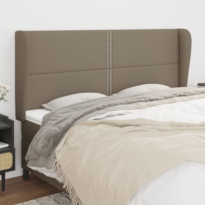 Tăblie de pat cu aripioare gri taupe 203x23x118/128 cm textil WALTI
