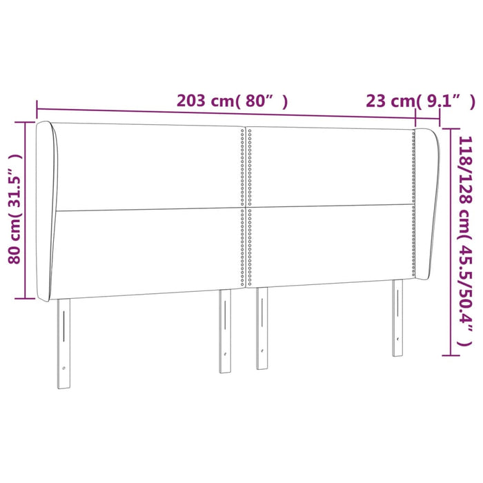 Tăblie de pat cu aripioare, crem, 203x23x118/128 cm, textil - WALTI WALTI