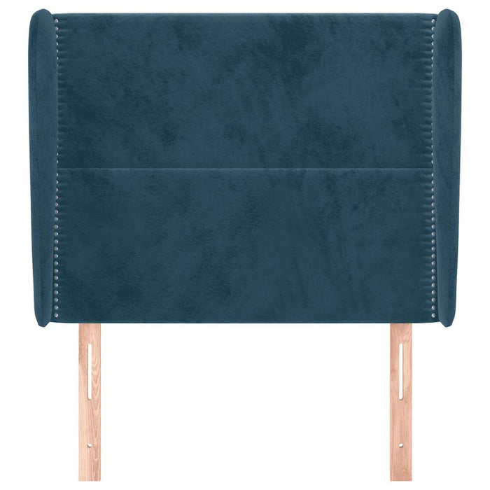 Tăblie pat cu aripioare albastru închis 83x23x118/128cm catifea WALTI