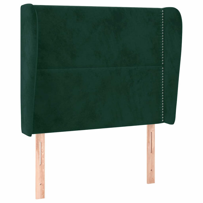 Tăblie pat cu aripioare verde închis 93x23x118/128 cm catifea WALTI