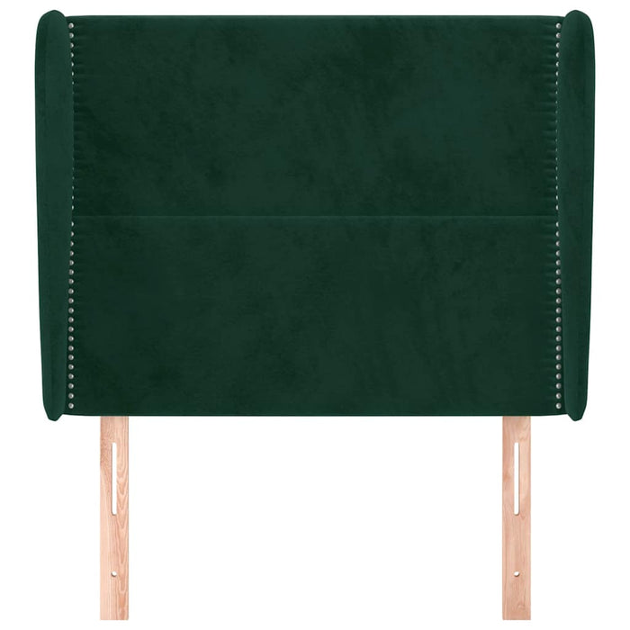 Tăblie pat cu aripioare verde închis 93x23x118/128 cm catifea WALTI