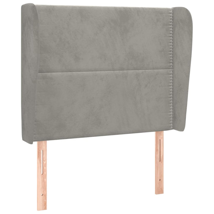 Tăblie de pat cu aripioare gri deschis 103x23x118/128cm catifea WALTI