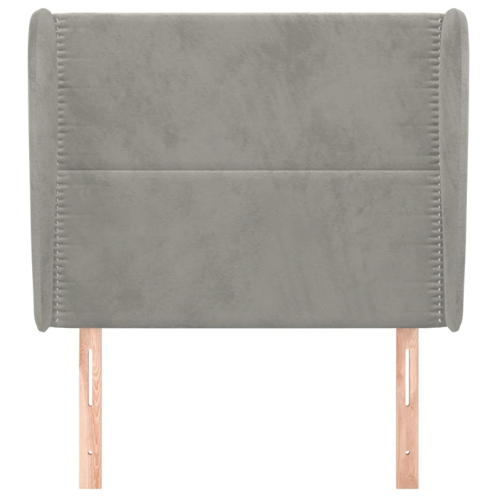 Tăblie de pat cu aripioare gri deschis 103x23x118/128cm catifea WALTI