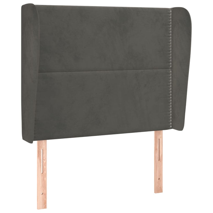 Tăblie de pat cu aripioare gri închis 103x23x118/128 cm catifea - WALTI WALTI