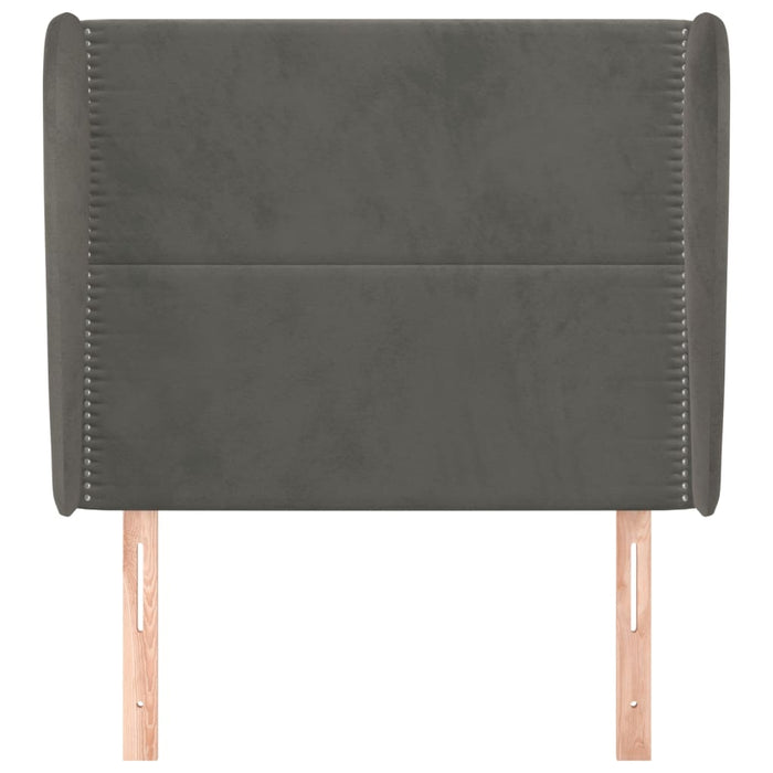 Tăblie de pat cu aripioare gri închis 103x23x118/128 cm catifea - WALTI WALTI