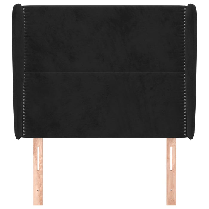 Tăblie de pat cu aripioare, negru, 103x23x118/128 cm, catifea - WALTI WALTI