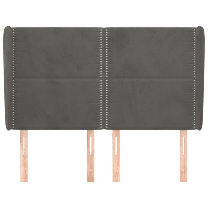 Tăblie de pat cu aripioare gri închis 147x23x118/128 cm catifea WALTI