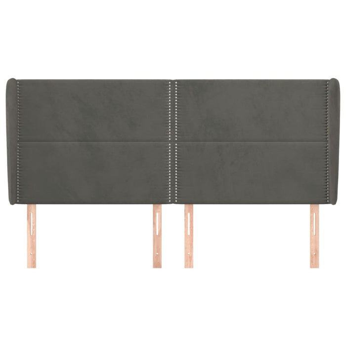 Tăblie de pat cu aripioare gri închis 183x23x118/128 cm catifea - WALTI WALTI