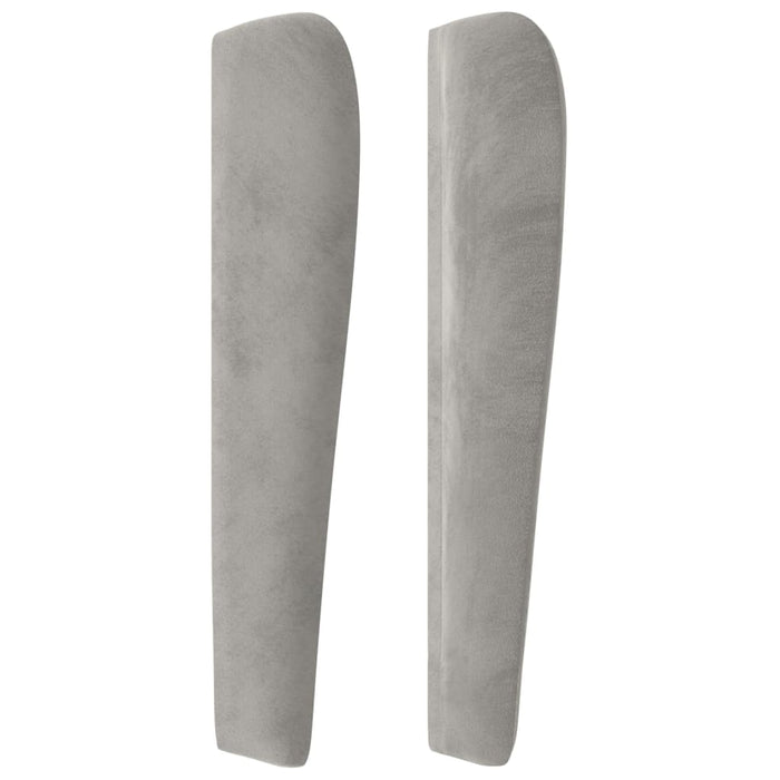 Tăblie de pat cu aripioare gri deschis 203x23x118/128cm catifea WALTI
