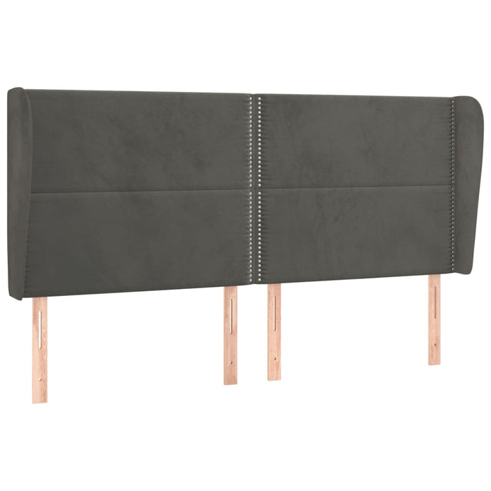 Tăblie de pat cu aripioare gri închis 203x23x118/128 cm catifea - WALTI WALTI