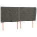 Tăblie de pat cu aripioare gri închis 203x23x118/128 cm catifea - WALTI WALTI