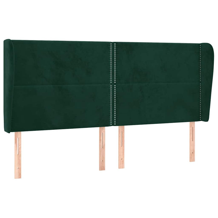 Tăblie pat cu aripioare verde închis 203x23x118/128cm catifea WALTI