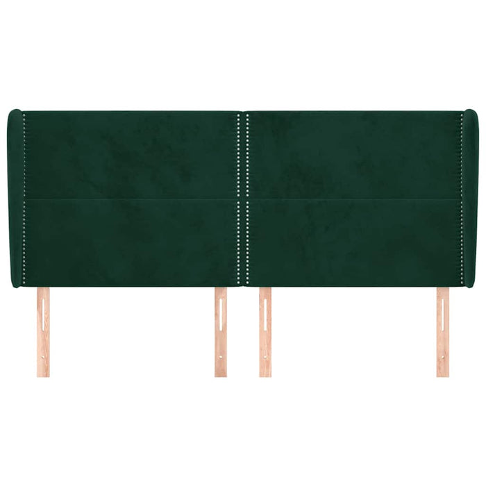 Tăblie pat cu aripioare verde închis 203x23x118/128cm catifea WALTI