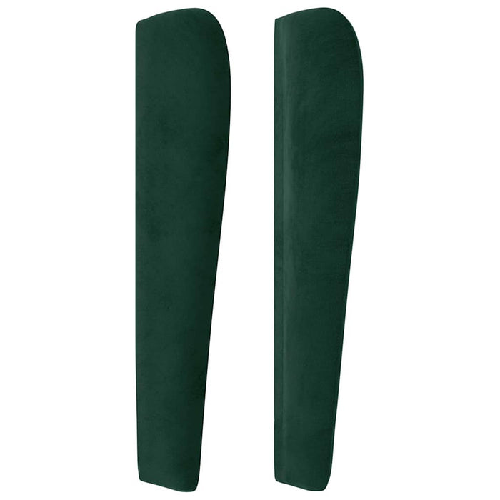 Tăblie pat cu aripioare verde închis 203x23x118/128cm catifea WALTI