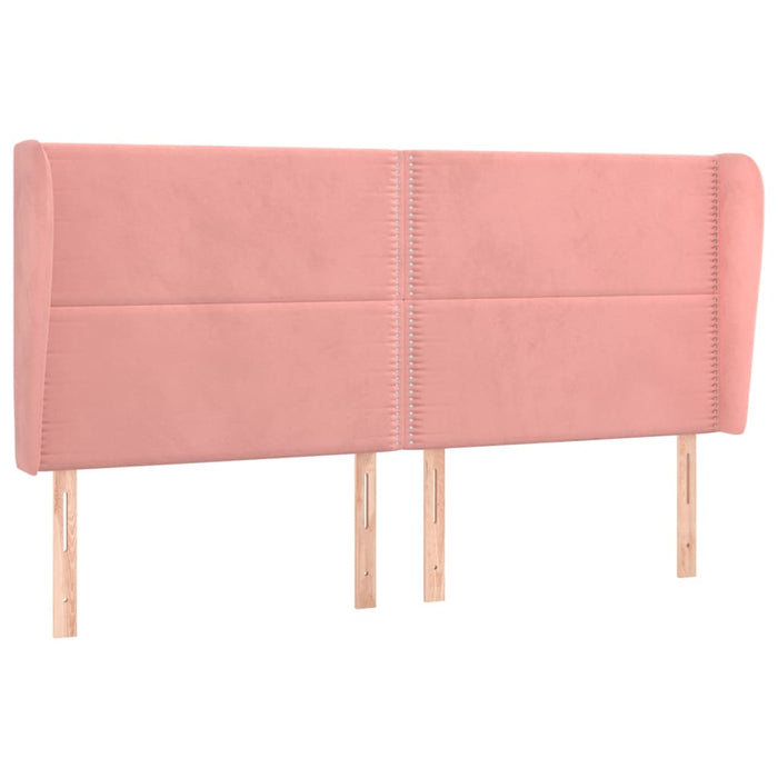 Tăblie de pat cu aripioare, roz, 203x23x118/128 cm, catifea WALTI