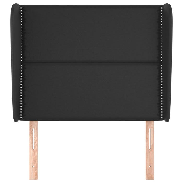 Tăblie de pat cu aripioare, negru, 83x23x118/128 cm, piele eco WALTI