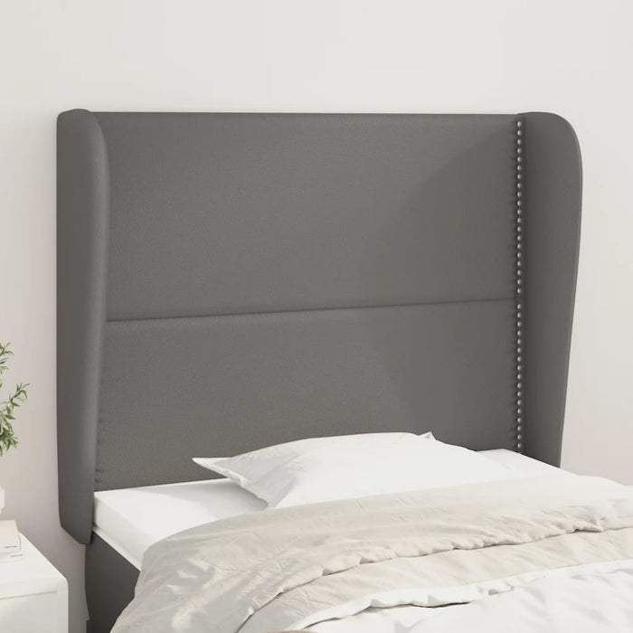 Tăblie de pat cu aripioare gri 93x23x118/128 cm piele eco - WALTI WALTI