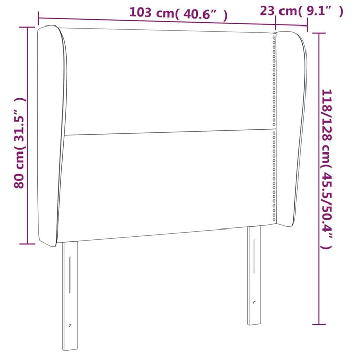 Tăblie de pat cu aripioare gri 103x23x118/128 cm piele eco - WALTI WALTI