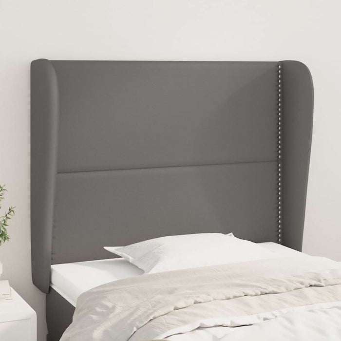 Tăblie de pat cu aripioare gri 103x23x118/128 cm piele eco - WALTI WALTI