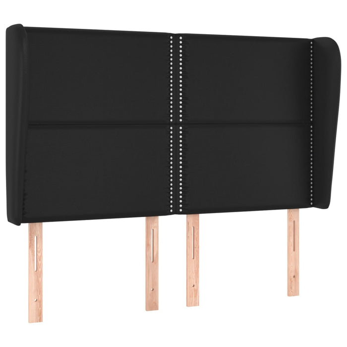 Tăblie de pat cu aripioare, negru, 147x23x118/128 cm, piele eco - WALTI WALTI
