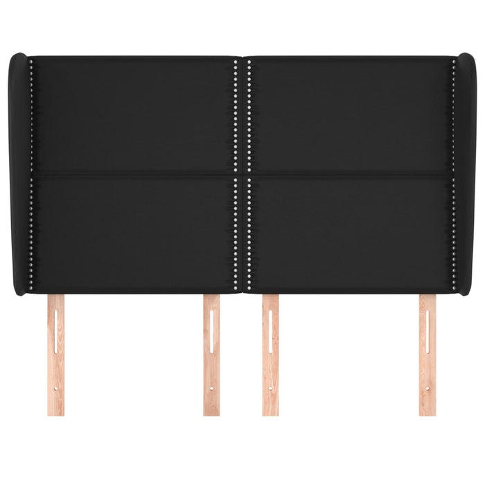Tăblie de pat cu aripioare, negru, 147x23x118/128 cm, piele eco - WALTI WALTI