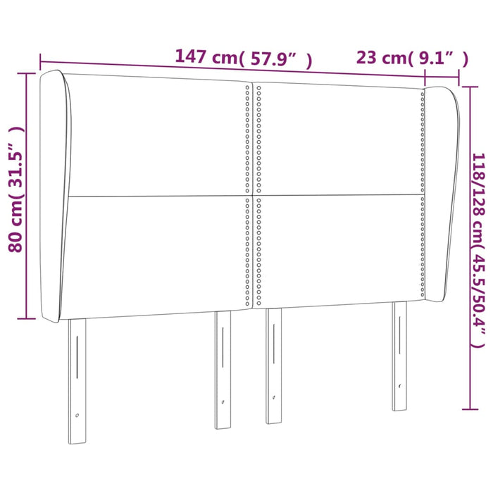 Tăblie de pat cu aripioare, negru, 147x23x118/128 cm, piele eco - WALTI WALTI