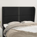 Tăblie de pat cu aripioare, negru, 147x23x118/128 cm, piele eco - WALTI WALTI