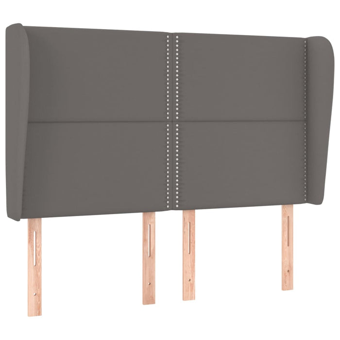 Tăblie de pat cu aripioare gri 147x23x118/128 cm piele eco WALTI