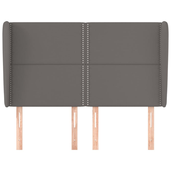 Tăblie de pat cu aripioare gri 147x23x118/128 cm piele eco WALTI