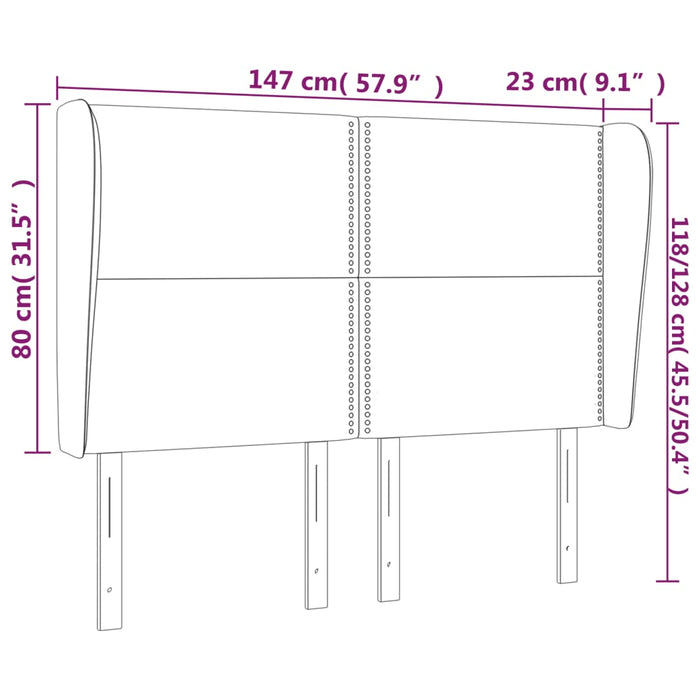 Tăblie pat cu aripioare cappuccino 147x23x118/128 cm piele eco - WALTI WALTI