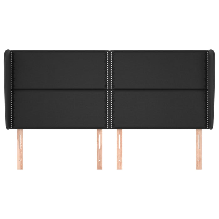 Tăblie de pat cu aripioare, negru, 183x23x118/128 cm, piele eco - WALTI WALTI