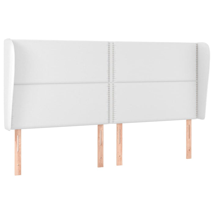 Tăblie de pat cu aripioare, alb, 203x23x118/128 cm, piele eco - WALTI WALTI