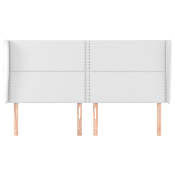 Tăblie de pat cu aripioare, alb, 203x23x118/128 cm, piele eco - WALTI WALTI