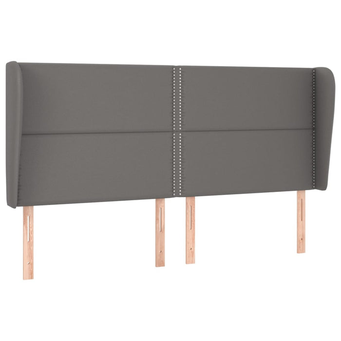 Tăblie de pat cu aripioare gri 203x23x118/128 cm piele eco - WALTI WALTI