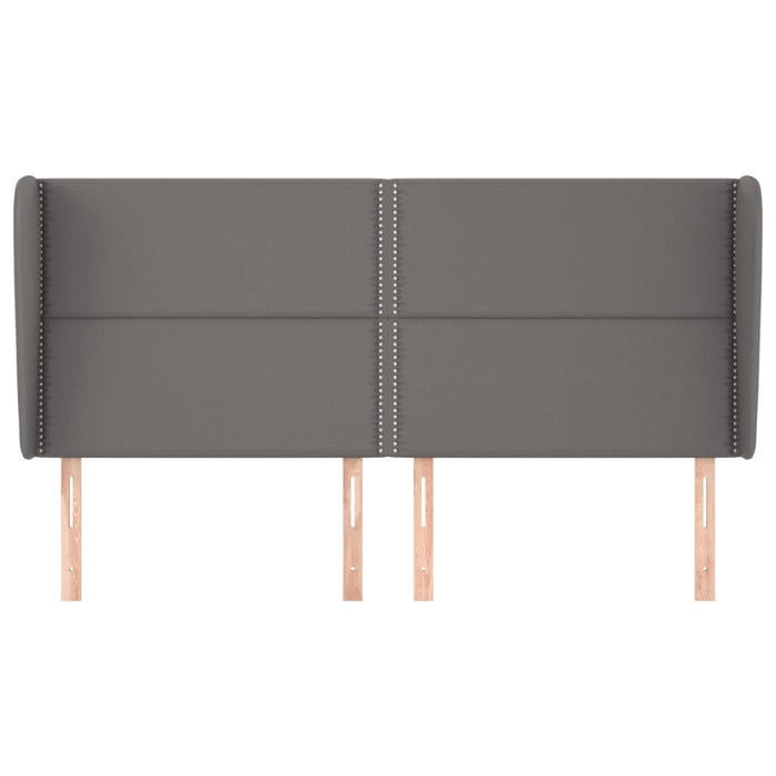 Tăblie de pat cu aripioare gri 203x23x118/128 cm piele eco - WALTI WALTI
