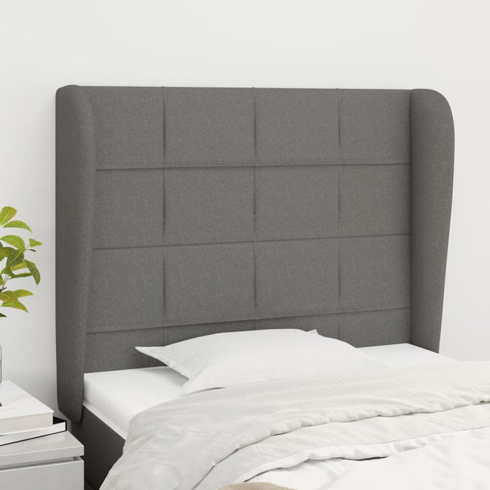 Tăblie de pat cu aripioare gri închis 83x23x118/128 cm textil - WALTI WALTI