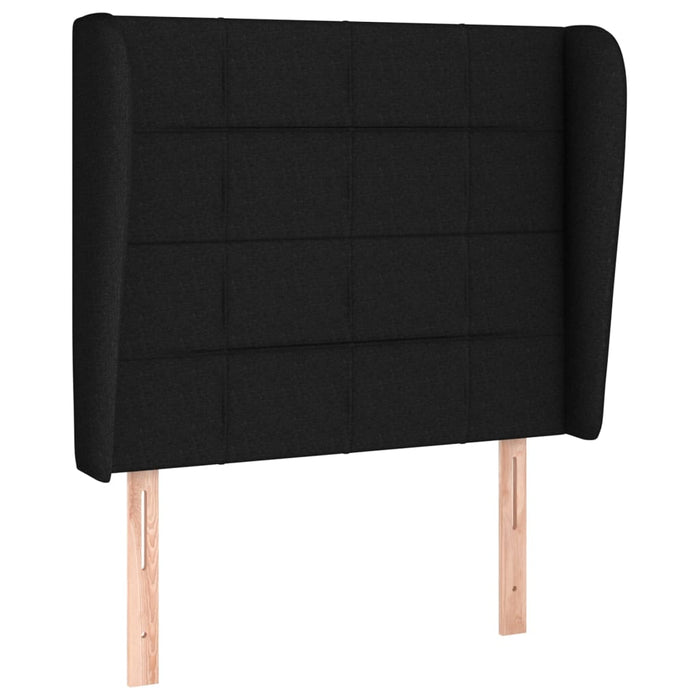 Tăblie de pat cu aripioare, negru, 83x23x118/128 cm, textil - WALTI WALTI