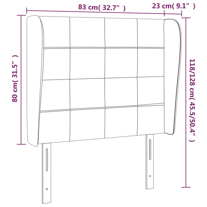 Tăblie de pat cu aripioare, negru, 83x23x118/128 cm, textil - WALTI WALTI