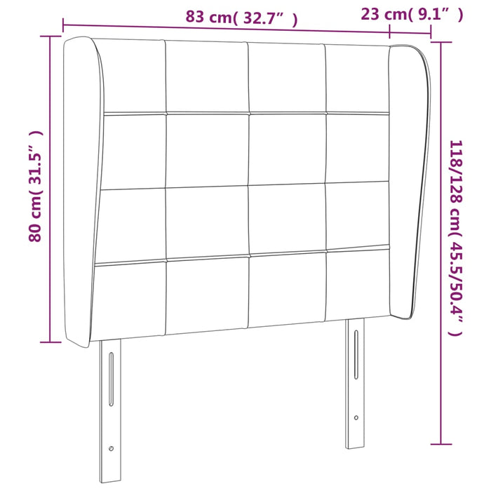 Tăblie de pat cu aripioare maro închis 83x23x118/128 cm textil WALTI