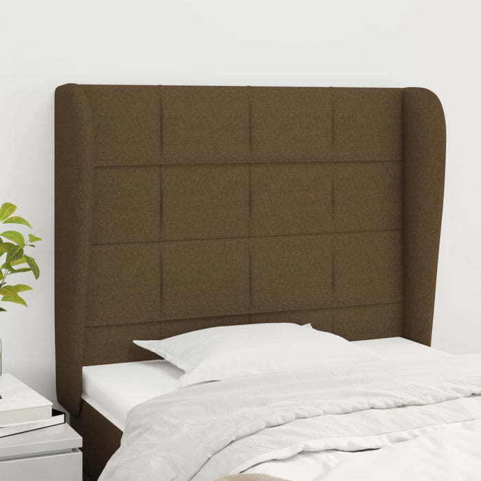 Tăblie de pat cu aripioare maro închis 83x23x118/128 cm textil WALTI