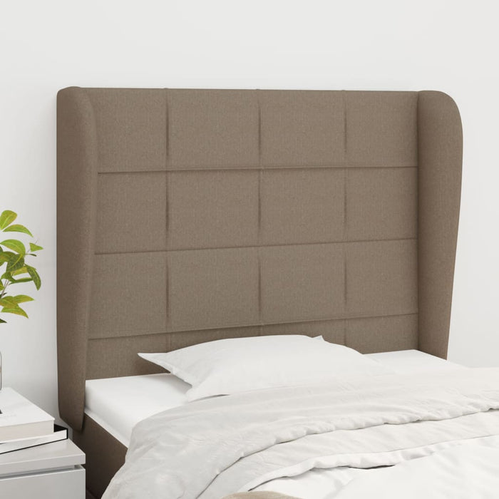 Tăblie de pat cu aripioare gri taupe 83x23x118/128 cm textil - WALTI WALTI