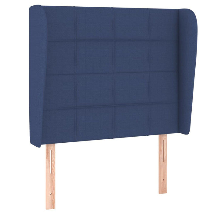 Tăblie de pat cu aripioare, albastru, 83x23x118/128 cm, textil - WALTI WALTI